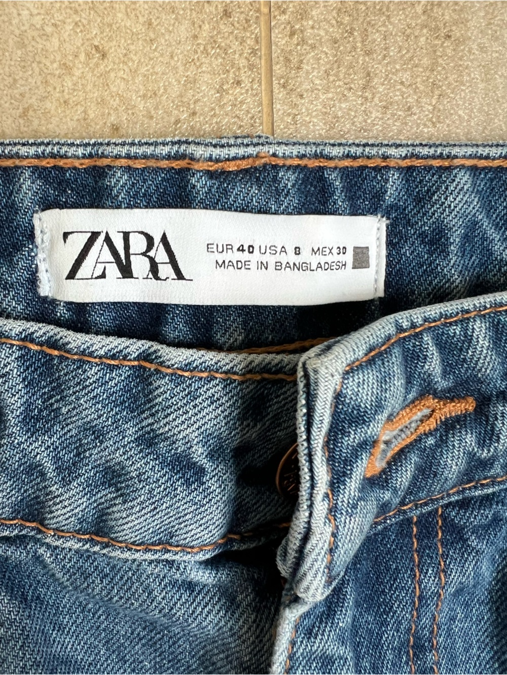Zara Medium Blue Straight-Leg Jeans - Picture 3 of 9